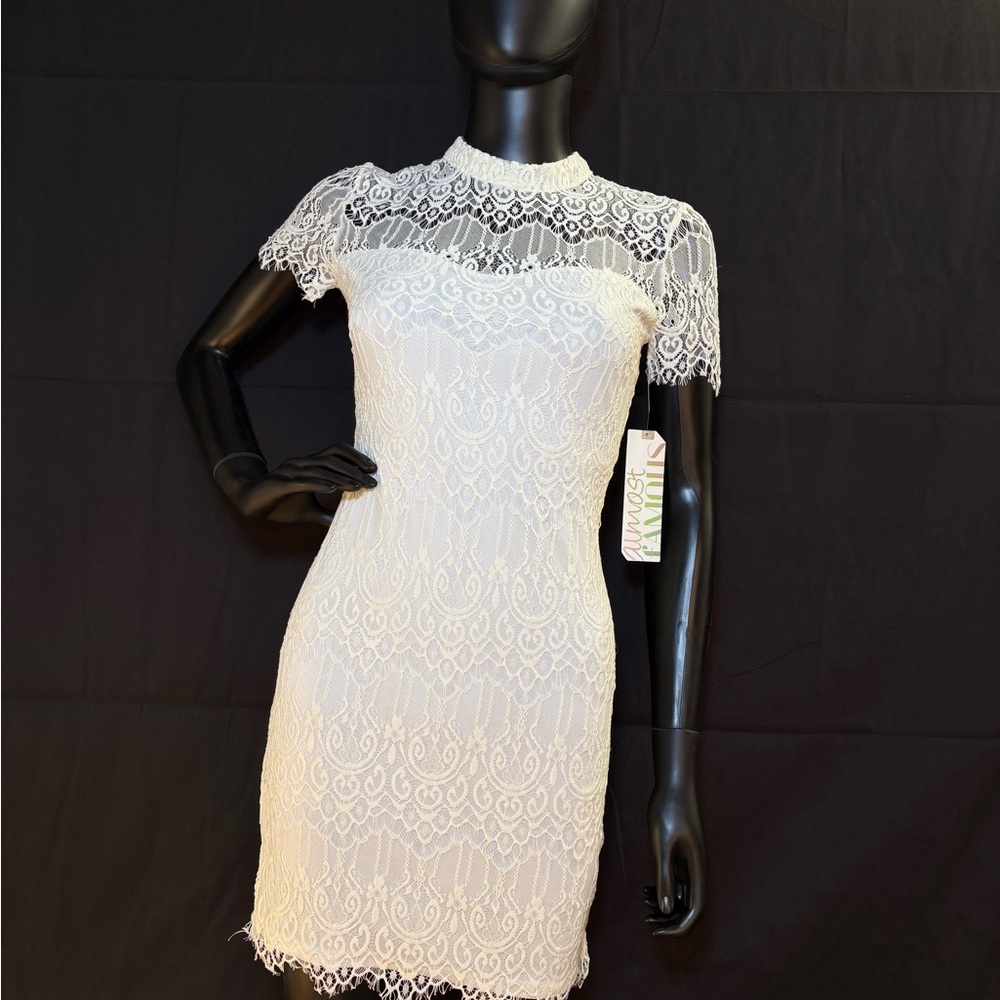 Almost Famous White Lace Mini Dress